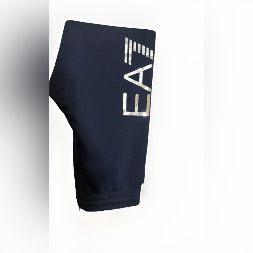Emporio Armani Navy Joggers with Green Accents